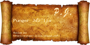 Punger Júlia névjegykártya